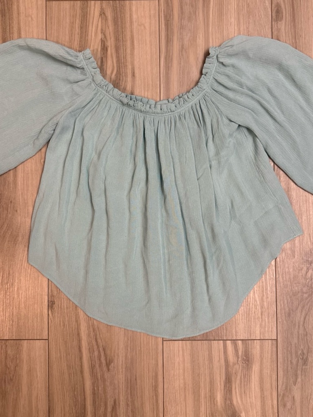 Gianni Bini Light Blue Off-Shoulder Peasant Top